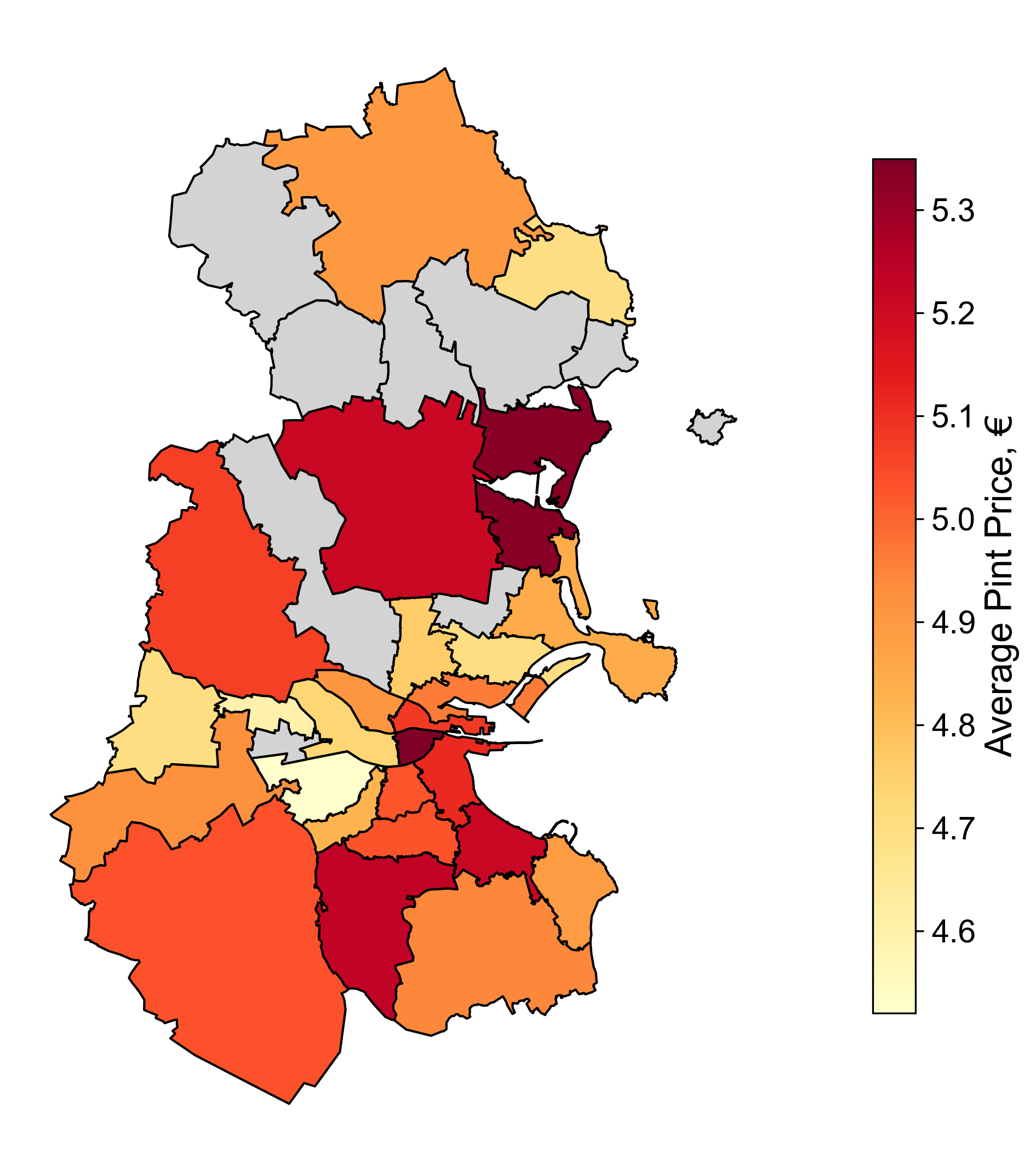 Average Pint Price Map