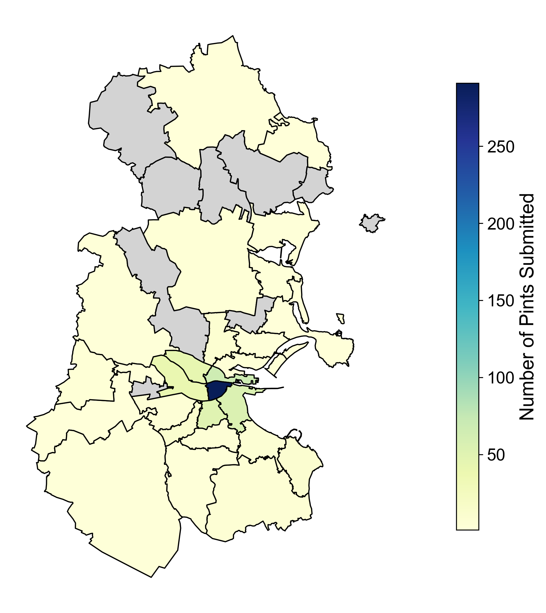 Number of Pints by Postal Region